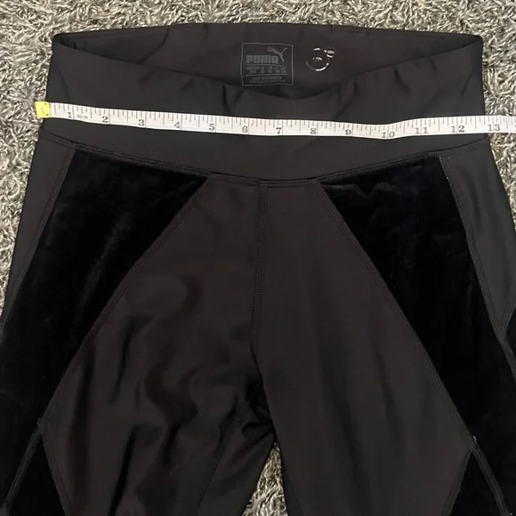 Puma “Explosive Tights” | Black Leggings w/ Velvet Side Accents | Size Medium - Picture 4 of 10